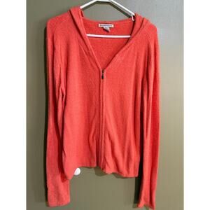 Exofficio Orange Chenille hooded zip jacket  womens L